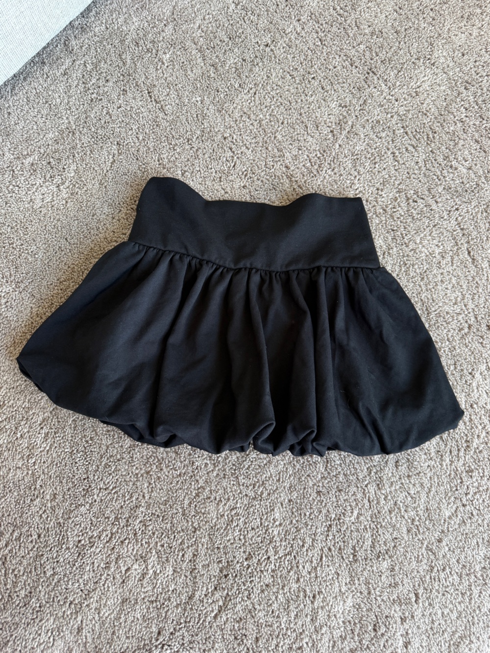 Good Luck Gem Black Bubble Hem Mini Skirt